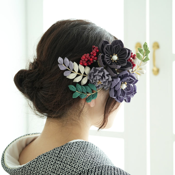 髪飾り コーム・Uピン5点セット ウタタネ 髪飾り ヘアアクセサリー コーム・Uピン5点セット 睡蓮ブーケ