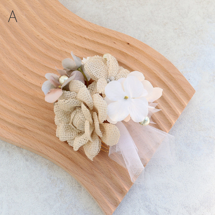 造花のヘアアクセサリー 髪飾り 胡蝶蘭PKB【ヘアアクセサリー 花 ドライフラワー