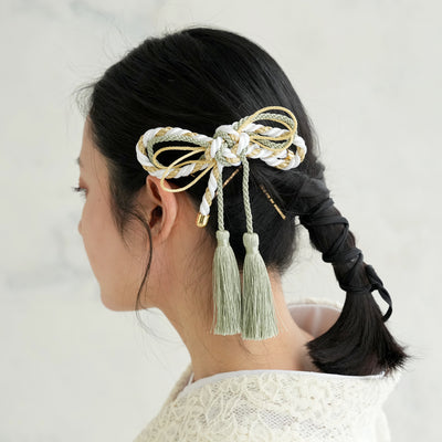 髪飾り ヘアアクセサリー コーム単品 タッセルリボン 日本製  （5432613601）