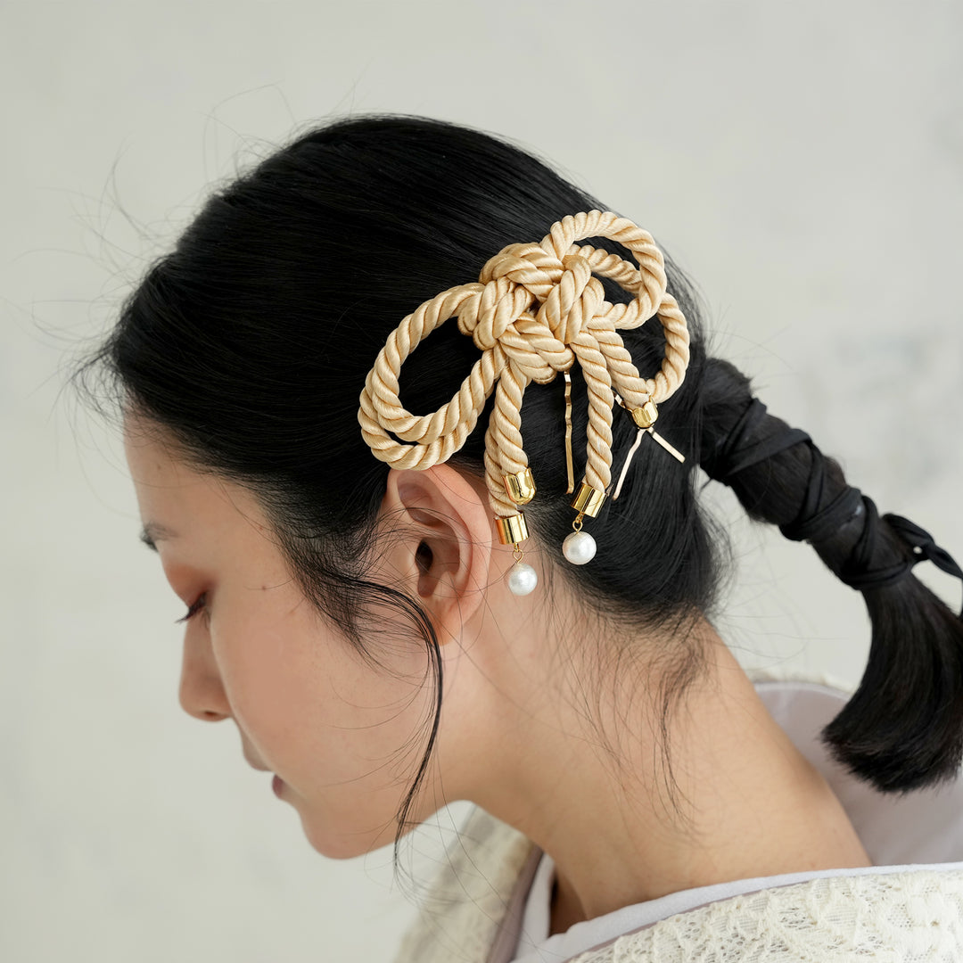 髪飾り ヘアアクセサリー コーム単品 タッセルリボン 日本製