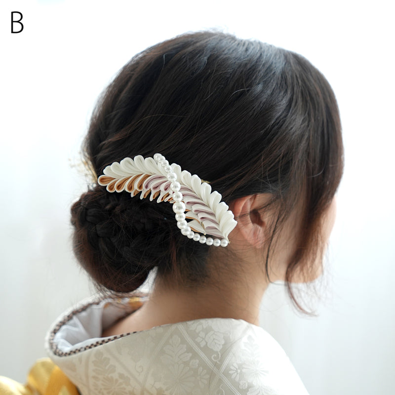 髪飾り ヘアアクセサリー 正絹彩雲つまみコーム 日本製  （5432619401）