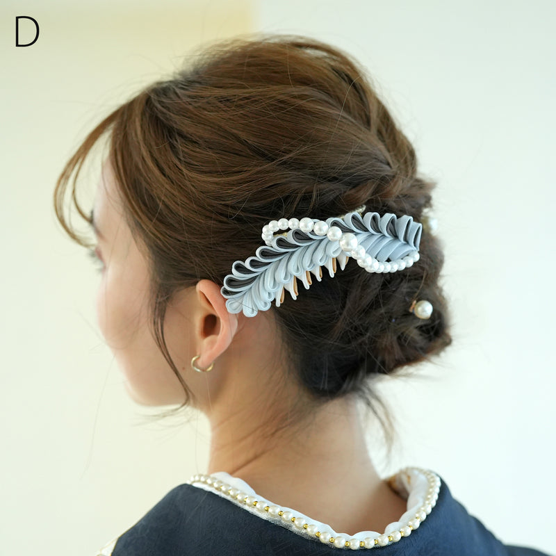髪飾り ヘアアクセサリー 正絹彩雲つまみコーム 日本製  （5432619401）
