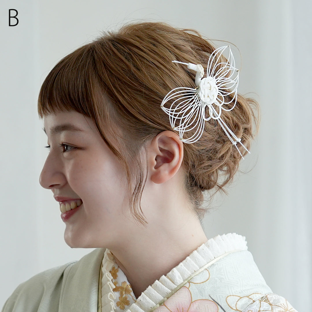 髪飾り ヘアアクセサリー 水引鶴コーム 単品 ジャポニズム 日本製