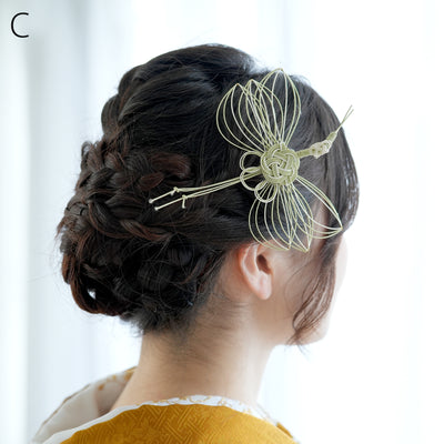 髪飾り ヘアアクセサリー 水引鶴コーム 単品 ジャポニズム 日本製  （5432620801）