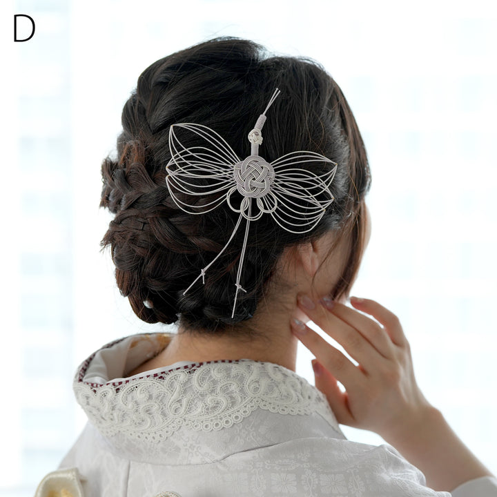 髪飾り ヘアアクセサリー 水引鶴コーム 単品 ジャポニズム 日本