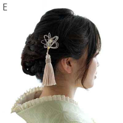 髪飾り ヘアアクセサリー 水引＆タッセルほおずきかんざし 鬼灯 単品 日本製  （5432621301）