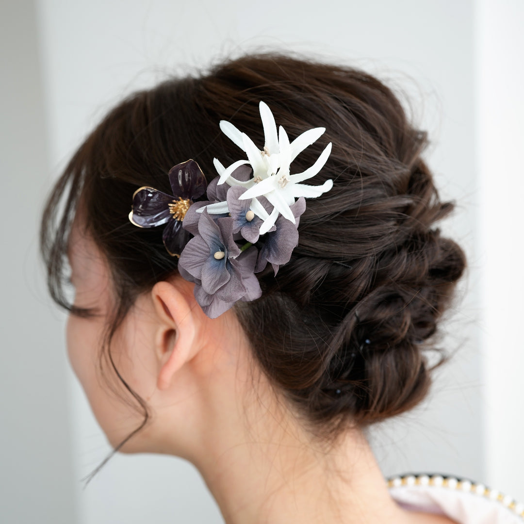 髪飾り ヘアアクセサリー ヘアピン3本セット アメリカンフラワー 日本