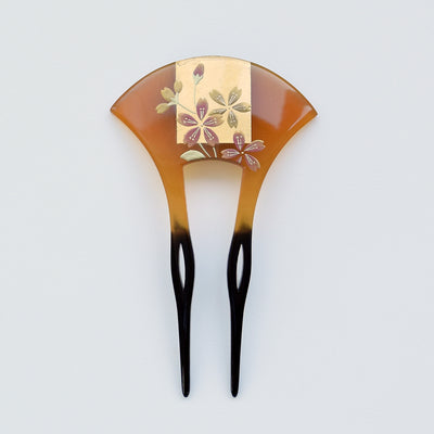 【かんざし 雅桜】単品 簪 髪飾り 蒔絵調 二本差し 髪留め バチ型 扇型 日本製 結婚式や卒業式などに（5432630000）