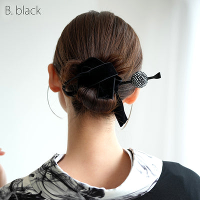 【髪飾り 玉かんざし】正絹 絞り ヘアアクセサリー  日本製 成人式 振袖 卒業式 袴 普段のヘアアレンジにも（5432630801）