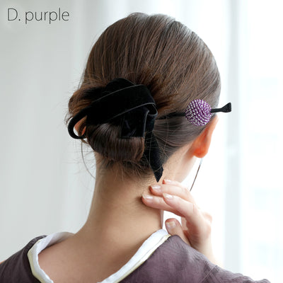 【髪飾り 玉かんざし】正絹 絞り ヘアアクセサリー  日本製 成人式 振袖 卒業式 袴 普段のヘアアレンジにも（5432630801）