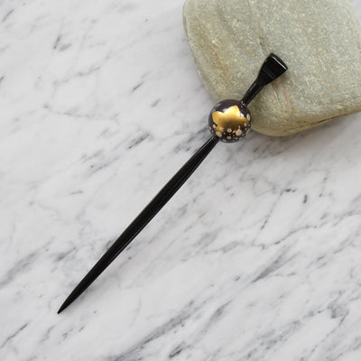 【髪飾り 蒔絵かんざし 紅葉・黒】玉かんざし 簪 ヘアアクセサリー  日本製 浴衣や成人式振袖、卒業式袴や普段のヘアアレンジにも（5432631500）