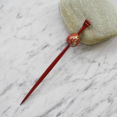 【髪飾り 蒔絵かんざし 雪柳・赤】玉かんざし 簪 ヘアアクセサリー  日本製 浴衣や成人式振袖、卒業式袴や普段のヘアアレンジにも（5432631800）