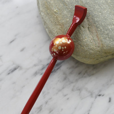 【髪飾り 蒔絵かんざし 紅葉・赤】玉かんざし 簪 ヘアアクセサリー  日本製 浴衣や成人式振袖、卒業式袴や普段のヘアアレンジにも（5432632000）