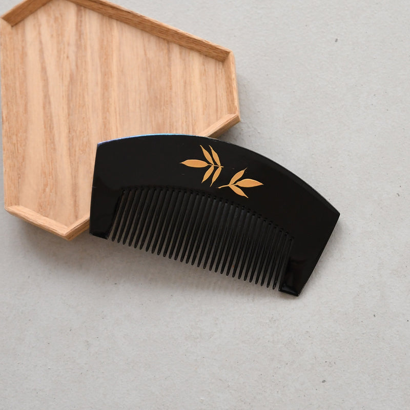 【蒔絵塗り前櫛かんざし 桔梗】くし 和コーム  ヘアアクセサリー  髪飾り 日本製 浴衣や成人式振袖、卒業式袴や普段のヘアアレンジにも（5432633100）