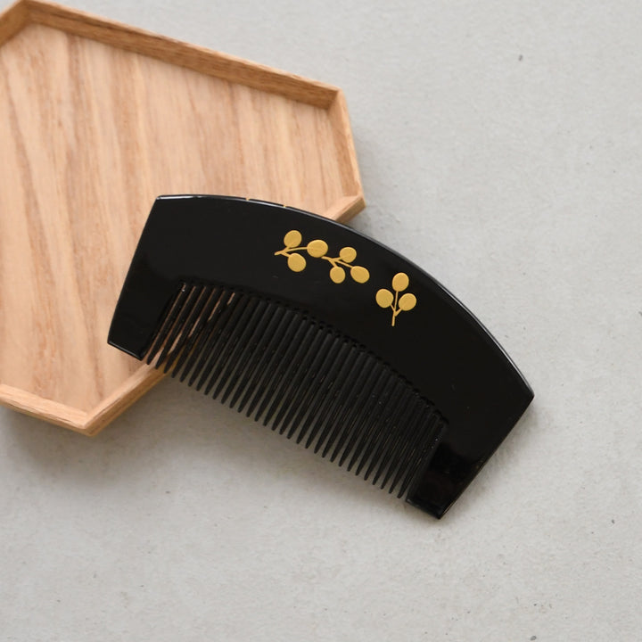 蒔絵塗り前櫛かんざし 萩】くし 和コーム 螺鈿 ヘアアクセサリー 髪