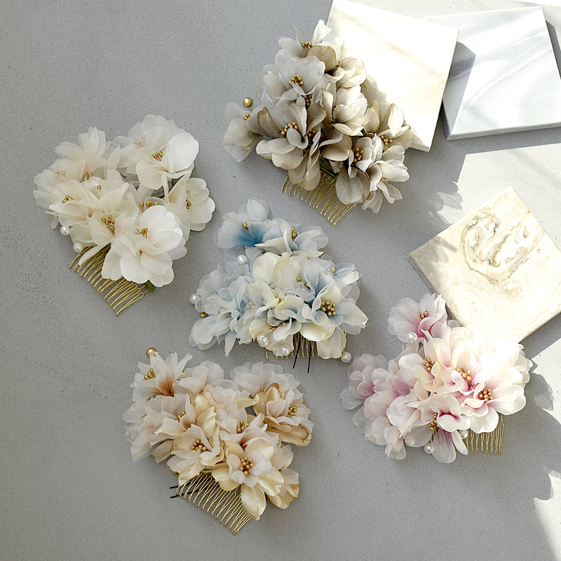 【髪飾り オーガンジーブーケ コームUピン 3点セット】花 ヘアアクセ  ヘアアクセサリー  日本製 成人式振袖や卒業式袴にも（5432634401）【取り寄せ品】