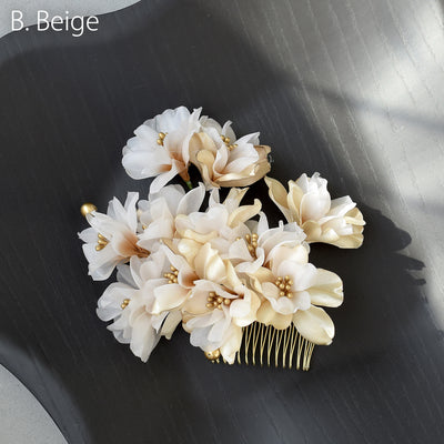 【髪飾り オーガンジーブーケ コームUピン 3点セット】花 ヘアアクセ  ヘアアクセサリー  日本製 成人式振袖や卒業式袴にも（5432634401）【取り寄せ品】