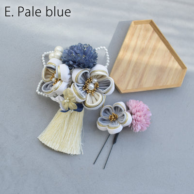 【髪飾り 梅雅 コームUピン2点セット】パール つまみ細工  ヘアアクセサリー  日本製 成人式振袖や卒業式袴にも（5432634901）【取り寄せ品】