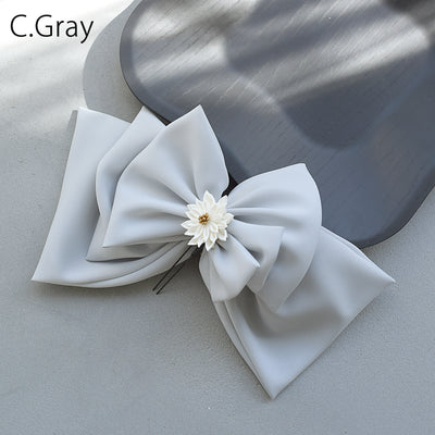 【髪飾り BIGリボンヘッドドレス コームUピン2点セット】ビッグサイズ 菊 つまみ細工 ヘアアクセサリー  日本製 成人式振袖や卒業式袴にも（5432636001）【取り寄せ品】