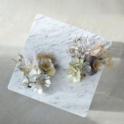 【髪飾り ラメパールアネモネ コームUピン12点セット】 アメリカンフラワー ドライフラワー ヘアアクセサリー  日本製 成人式振袖や卒業式袴にも（5432640201）【取り寄せ品】