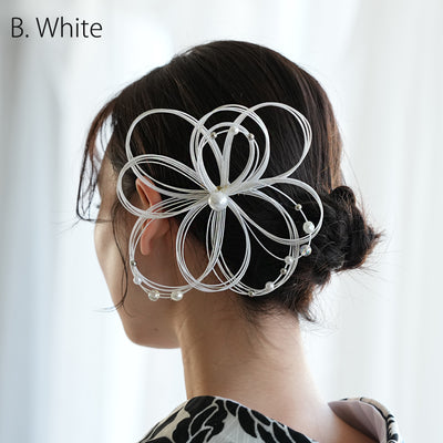 【髪飾り パールビーズ水引コーム】水引 ヘアアクセサリー  日本製 成人式振袖や卒業式袴にも（5432640401）【取り寄せ品】