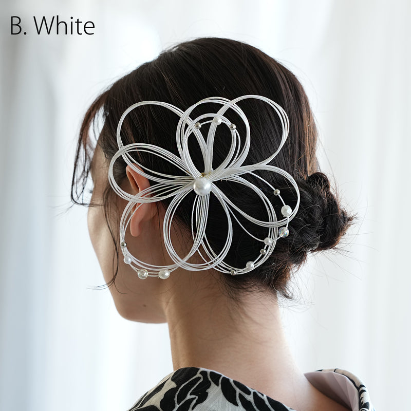 【髪飾り パールビーズ水引コーム】水引 ヘアアクセサリー  日本製 成人式振袖や卒業式袴にも（5432640401）【取り寄せ品】