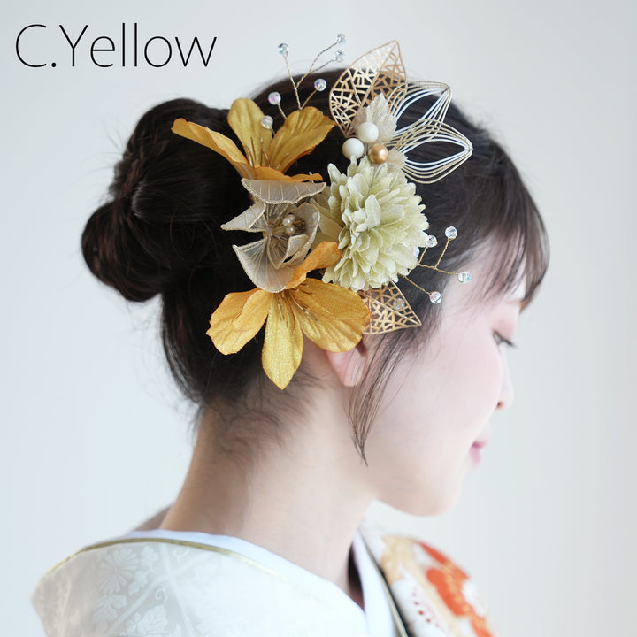 髪飾り 9点セット】Uピン 透け感 ヘアアクセサリー 日本製 成人式振袖