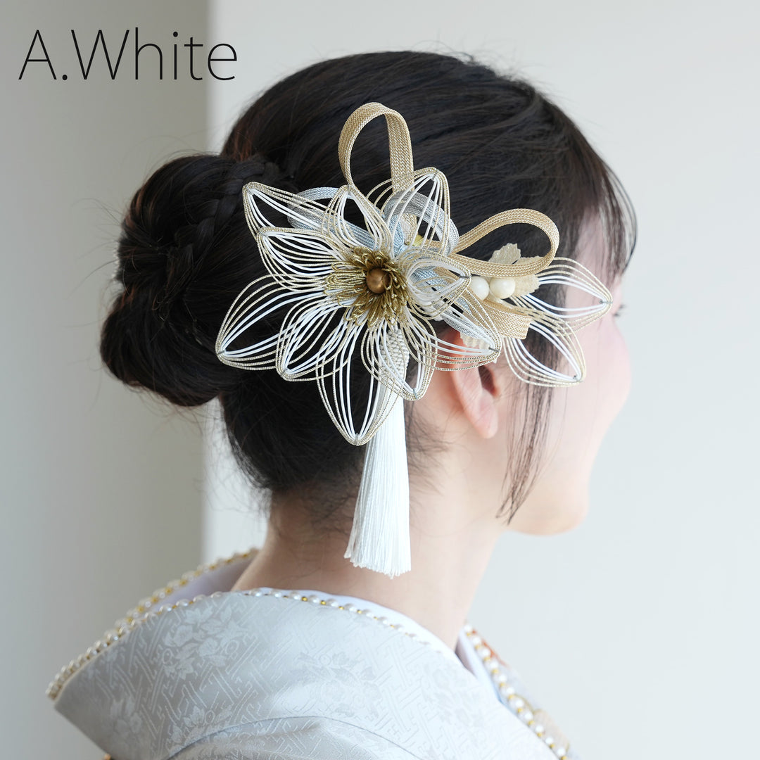 髪飾り 2点セット】コーム・Uピン 水引 タッセル ヘアアクセサリー