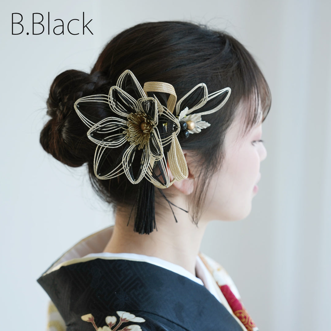 髪飾り 2点セット】コーム・Uピン 水引 タッセル ヘアアクセサリー
