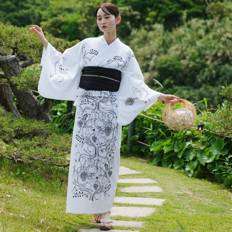 【運試し！utatane×Kuovi（クオヴィ）コラボアイテム5点福袋 2026】送料無料！Max64,496円相当 KUOVI浴衣3点セット・100％遮光日傘 スライドショート47cm・折りたたみ 3段折り55cm or 50cm・腰紐・着物クリップ（6498601900）