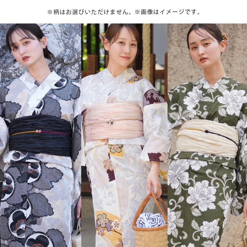 【中身が被らない！ 100％完全遮光日傘＋浴衣(3Lサイズ2点)＋おまけ 4点福袋 2026】送料無料  浴衣単品(3L ゆったりサイズ 適応身長 約155-165cm ヒップ130cm頃）（6498604101）