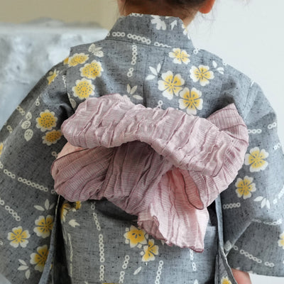 【utatane×注染工房 kids 日本製小幅生地使用 子供浴衣3点セット（ゆかた・帯・下駄） 女の子 】 国産 （6510192201）（7348602101）