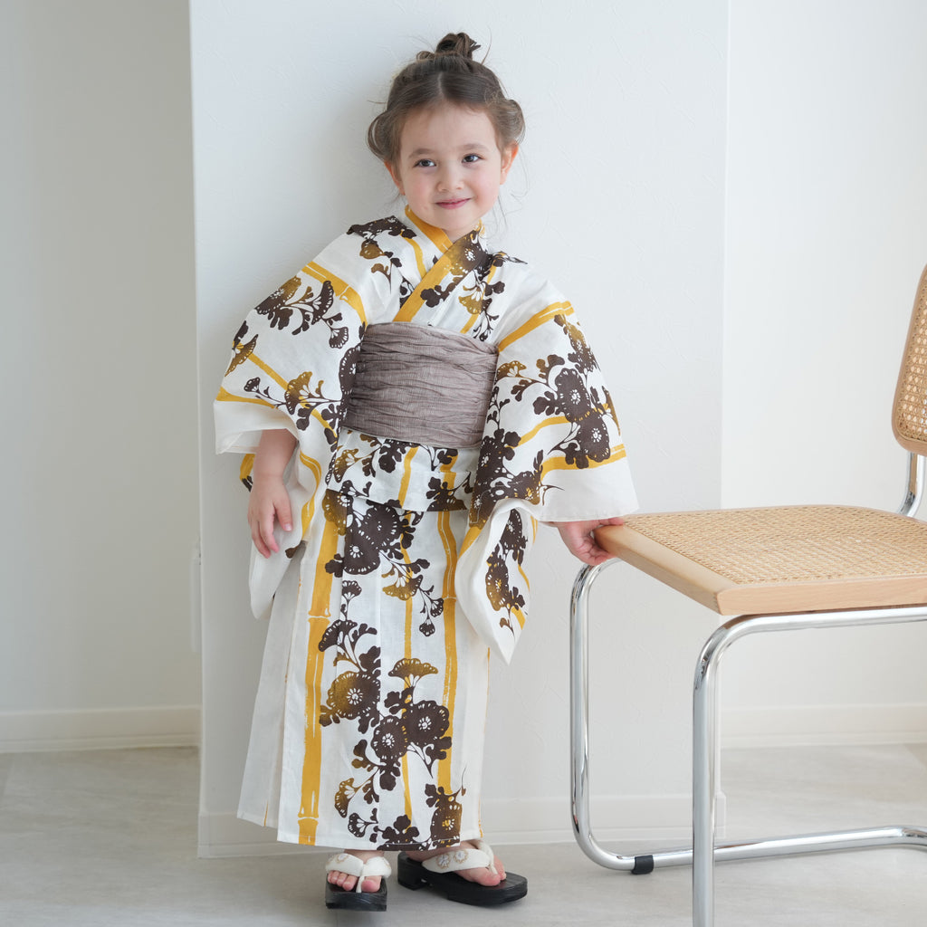 ニコアンティーク kids 高級変わり織 子供浴衣3点セット（ゆかた
