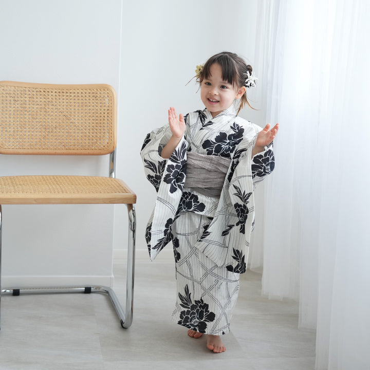 浴衣 洗える ゆかた 京友禅手捺染 撫子 水色 セオα 仕立て上がり