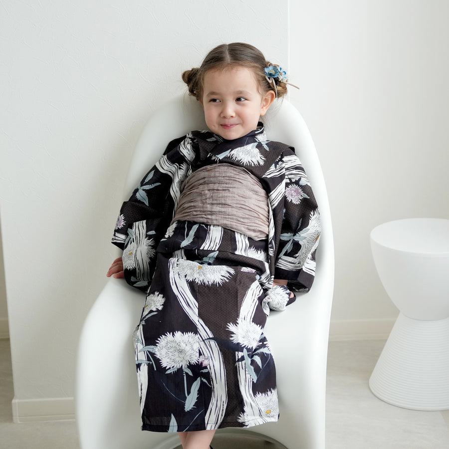 厚底草履 がまぐちバッグセット 椿 黒赤白フリーサイズ 振袖