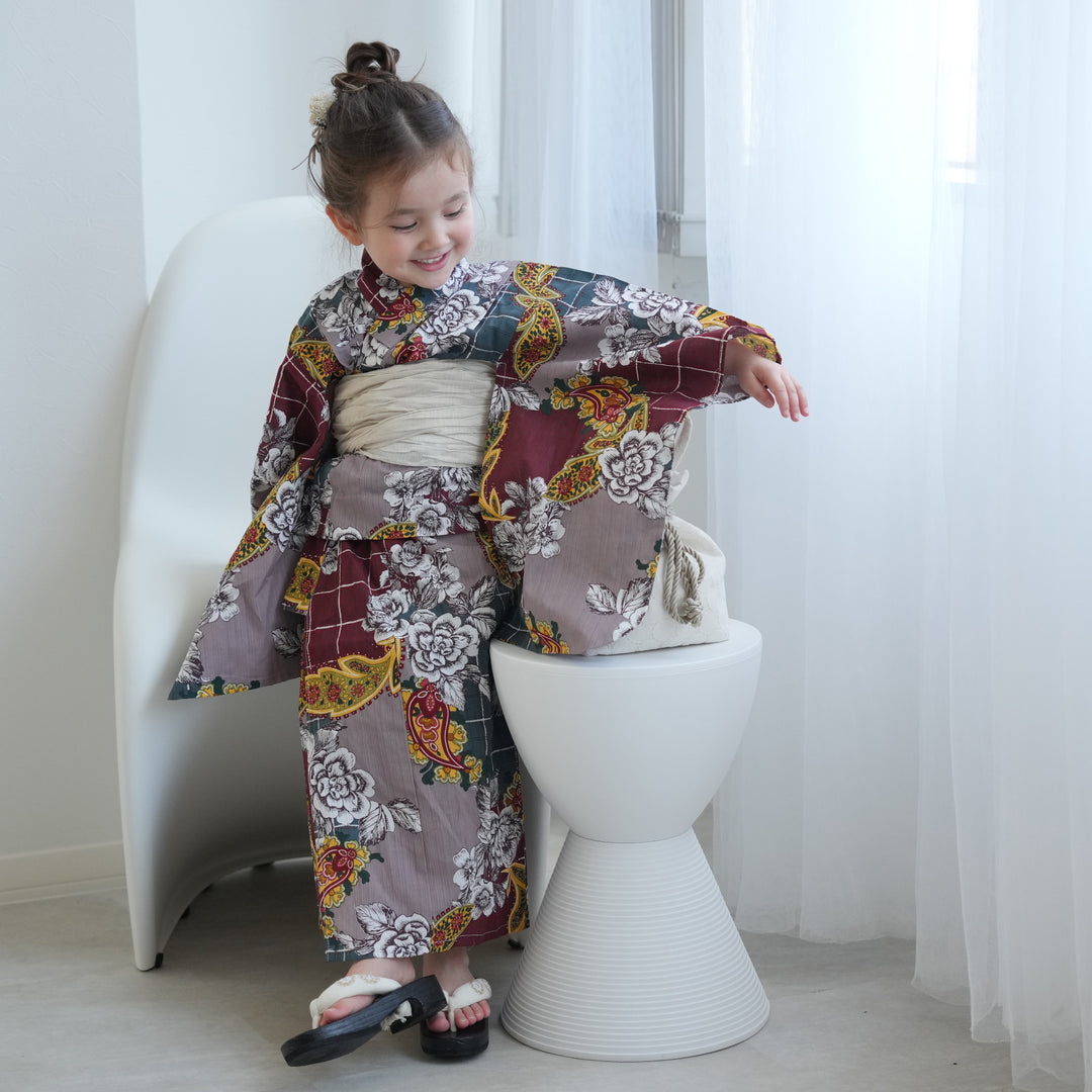 ニコアンティーク 高級変わり織 浴衣3点セット 60sモンドガレージ オレンジ Amazon.co.jp: ニコアンティーク 高級変わり織 浴衣3点セット