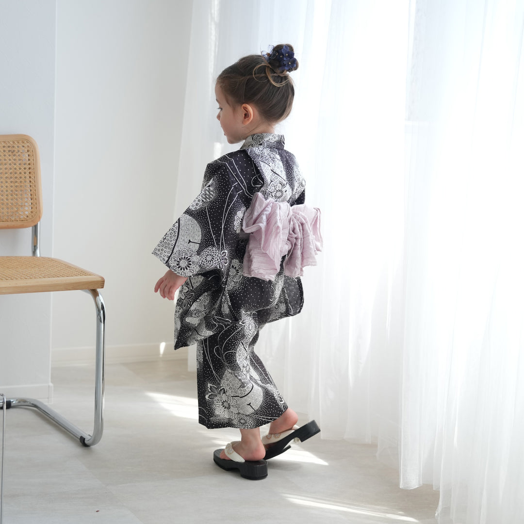 ニコアンティーク kids 高級変わり織 子供浴衣3点セット（ゆかた