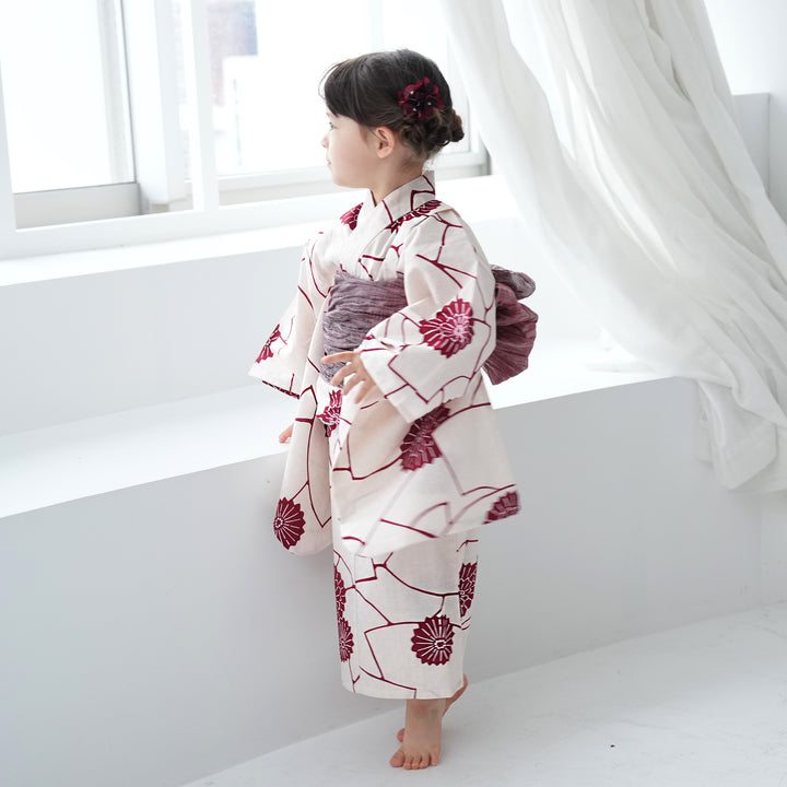 ニコアンティーク kids 高級変わり織 子供浴衣3点セット（ゆかた
