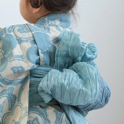 【utatane×注染工房 kids 日本製小幅生地使用 子供浴衣3点セット（ゆかた・帯・下駄） 女の子 】 国産 （6510263801）（7348601301）