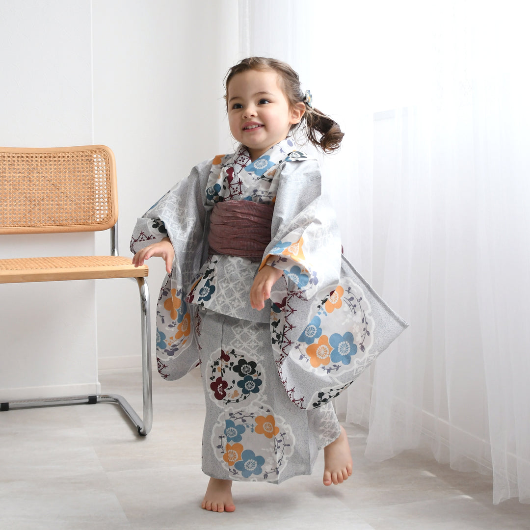 utatane　高級変わり織 子供浴衣 utatane kids 高級変わり織 子供浴衣3点セット（ゆかた・帯