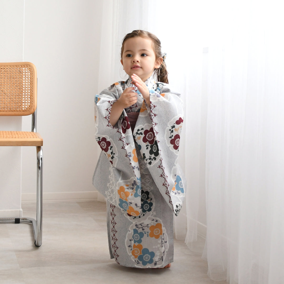 utatane　高級変わり織 子供浴衣 utatane kids 高級変わり織 子供浴衣3点セット（ゆかた・帯