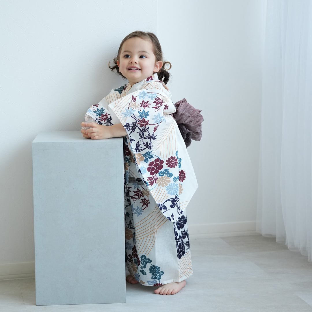 utatane　高級変わり織 子供浴衣 utatane kids 高級変わり織 子供浴衣3点セット（ゆかた・帯