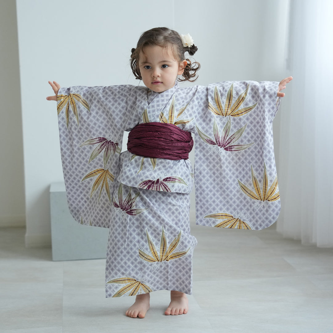 utatane kids 高級変わり織 子供浴衣3点セット（ゆかた・帯