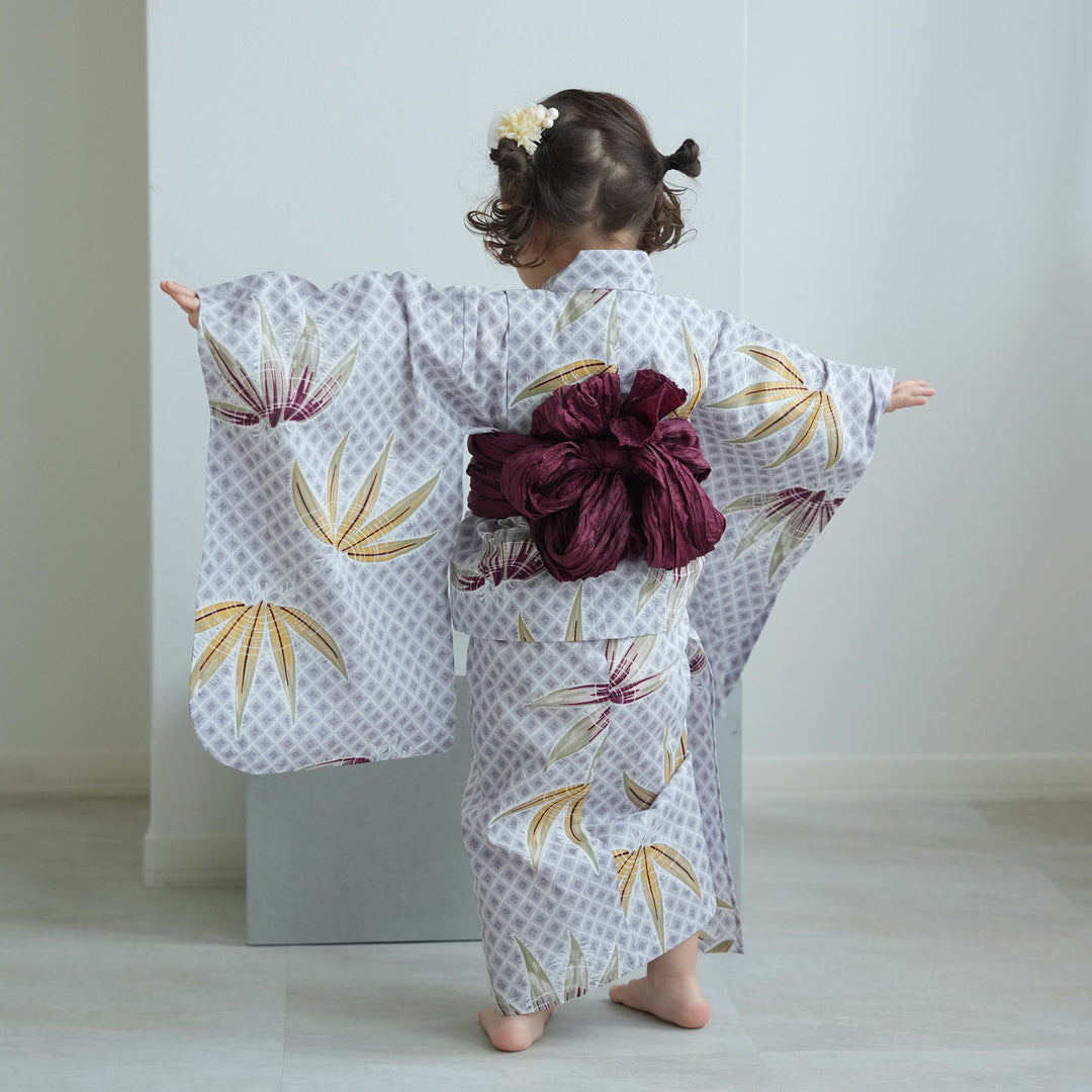 utatane kids 高級変わり織 子供浴衣3点セット（ゆかた・帯