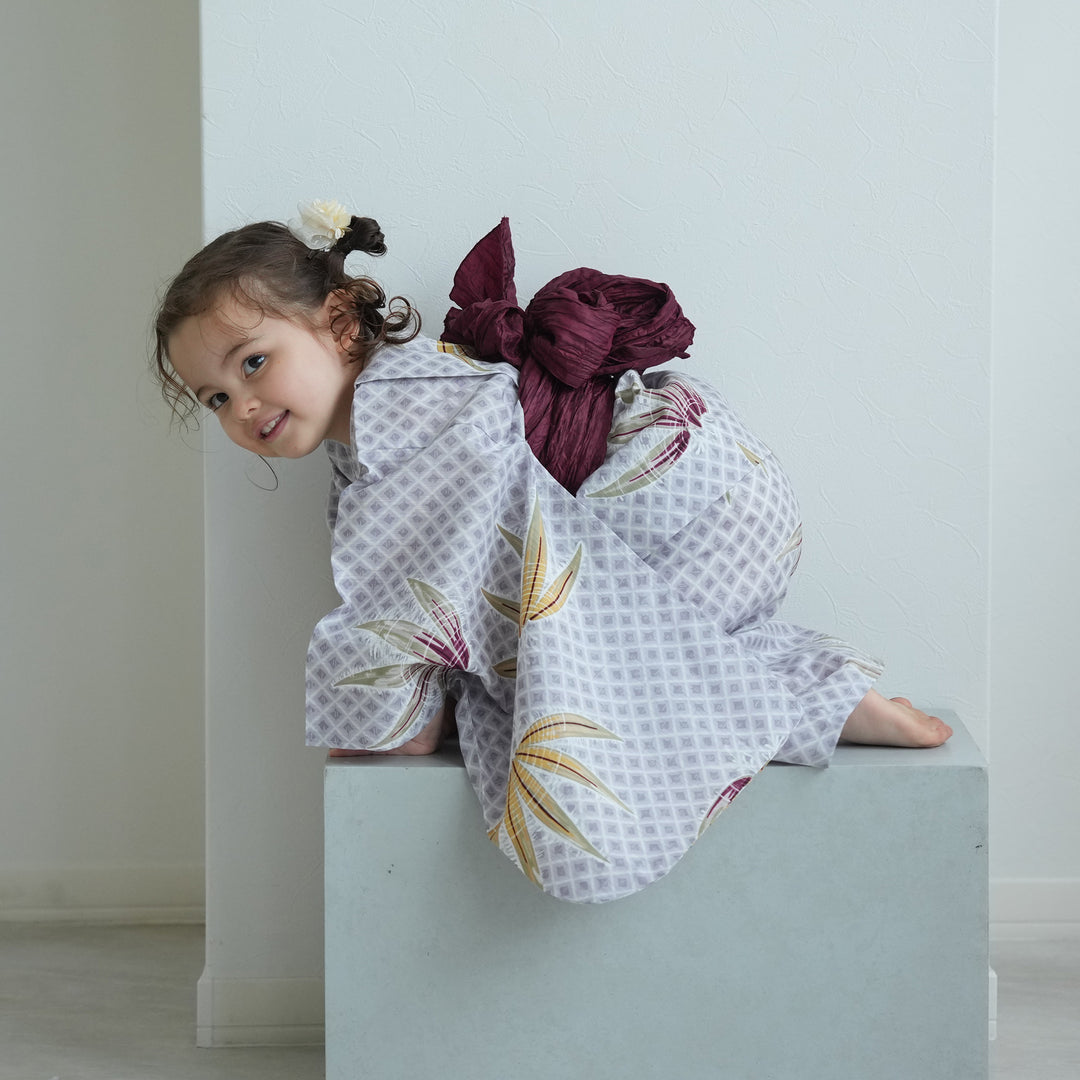 utatane kids 高級変わり織 子供浴衣3点セット（ゆかた・帯
