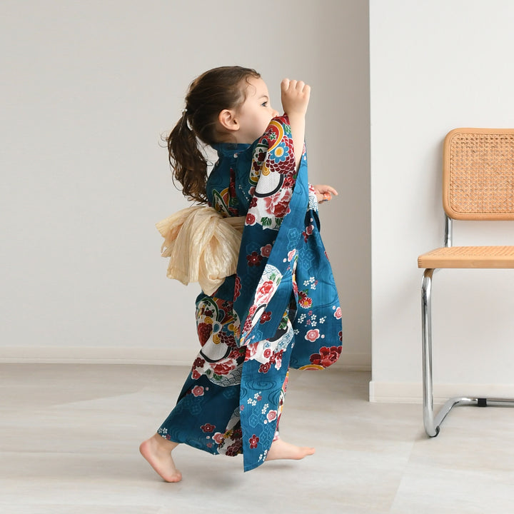 ニコアンティーク kids 高級変わり織 子供浴衣3点セット（ゆかた