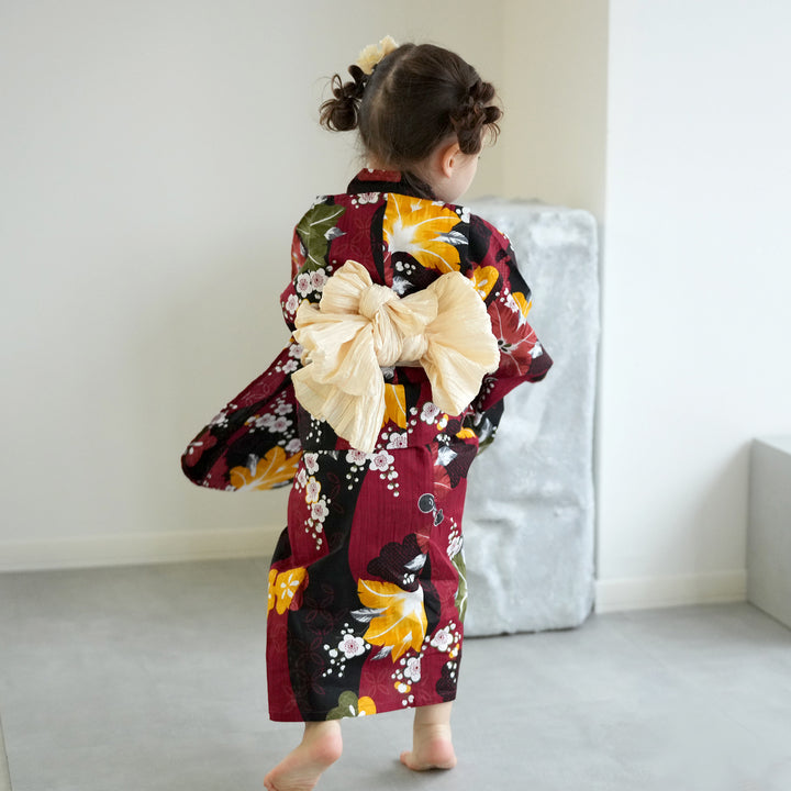 ニコアンティーク kids 高級変わり織 子供浴衣3点セット（ゆかた