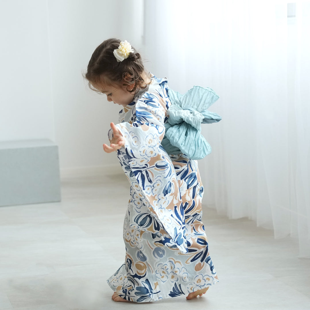 ニコアンティーク kids 高級変わり織 子供浴衣3点セット（ゆかた