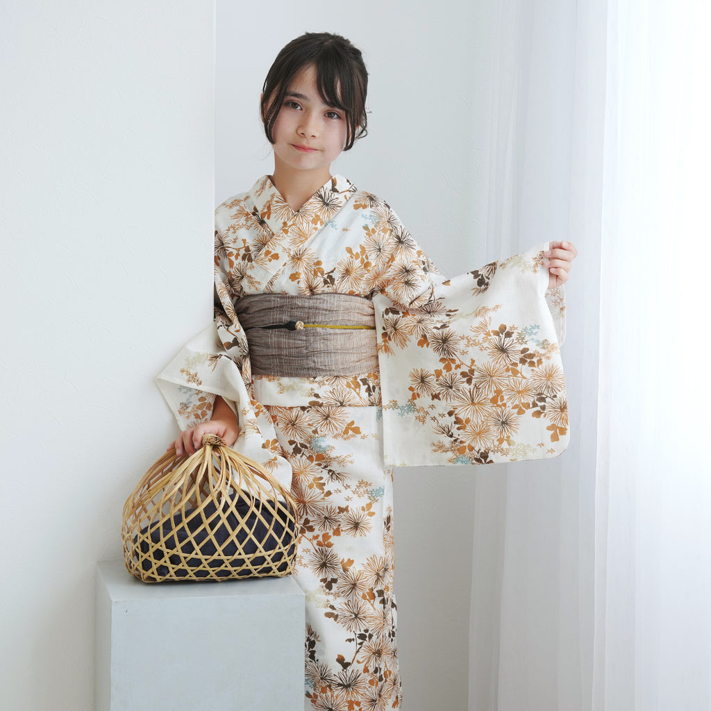 ひよこ商店 高級変わり織 浴衣3点セット（ゆかた・帯・下駄