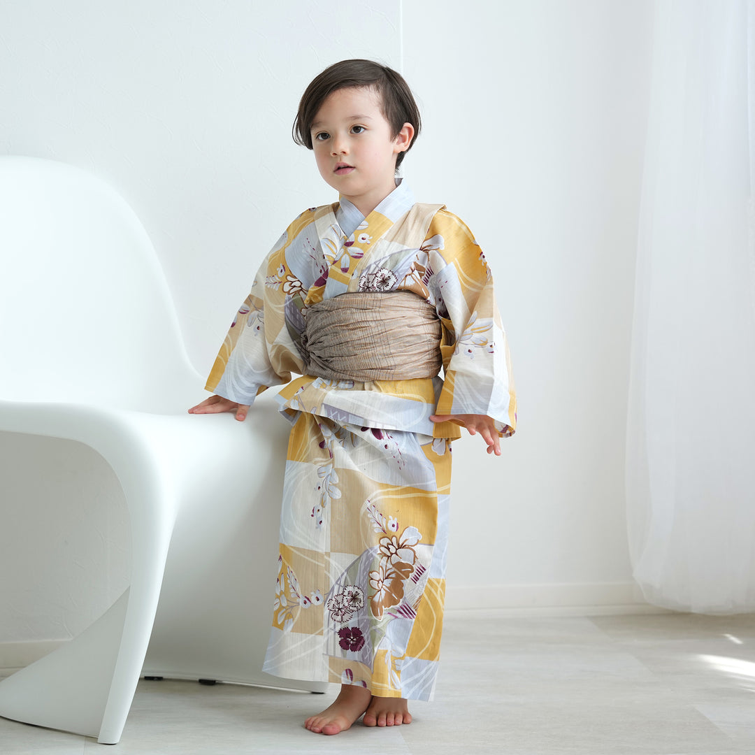 ★新品　高級変わり織 浴衣2点セット からしの市松と菖蒲 ☆新品 高級変わり織 浴衣2点セット からしの市松と菖蒲 - メルカリ